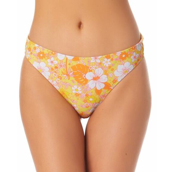 California Waves Junior's Printed Bikini Swimsuit Yellow Size X-Small - Picture 2 of 10